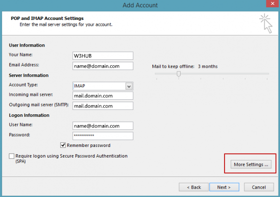 Bijna skelet theorie Setting E-mail Account On Outlook 2013 / 2016